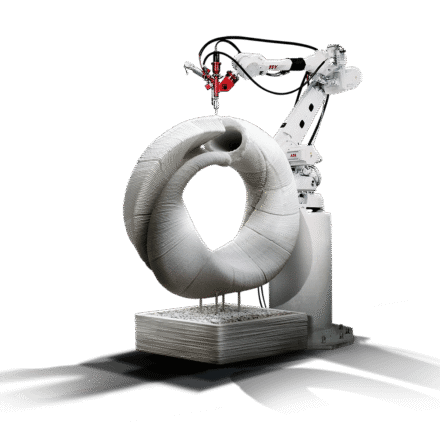 Forma të printuara 3D të përbëra prej betoni Forma 3D të printuara me beton me teknologjinë Bauminator.